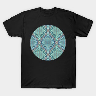 Marker Moroccan in Aqua, Cobalt Blue, Taupe & Teal T-Shirt